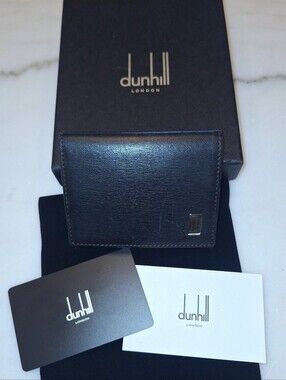 Dunhill Black Leather Coin Purse w/ Branded Box  EUC